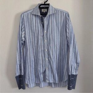 Ted Baker Endurance Classic Fit Striped Cuff Link Dress Shirt Size 17